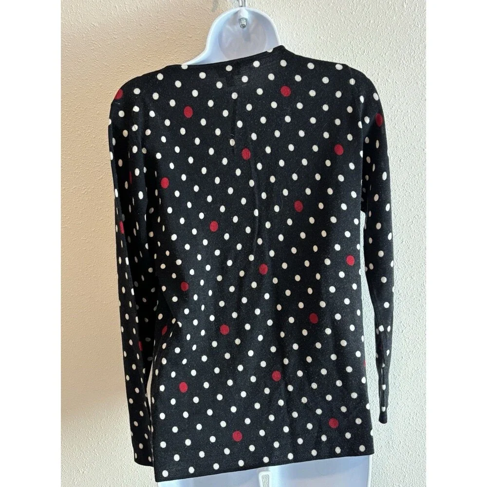 Talbots Womens‎ Sweater Merino Wool Medium Pullover Polka Dot